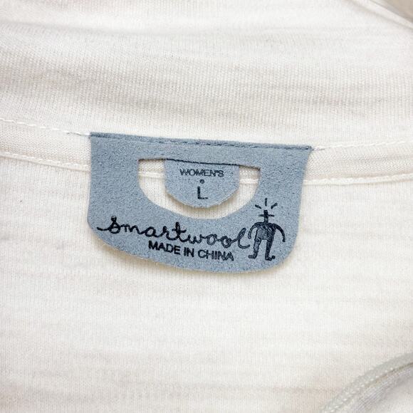Women's SmartWool 100% Merino Wool 1/4 Zip Base Layer Beige Top L - Picture 3 of 5